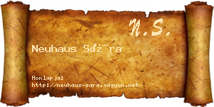 Neuhaus Sára névjegykártya